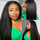 BYE~BYE~KNOTS HD SWISS LACE 5X5 CLOSURE LACE WIG - KINKY STRAIGHT