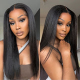BYE~BYE~KNOTS HD SWISS LACE 5X5 CLOSURE LACE WIG - LIGHT YAKI STRAIGHT