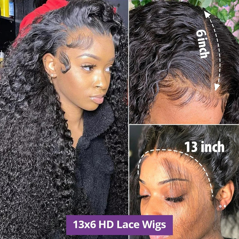 Swiss Lace 250% Pre-plucked Hide 13x6 Lace+ Hide Knots Lace Wig - Deep Wave