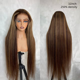 13x6 HD Lace Upgraded Hairline Pre-plucked 150%180% 250% Highlight  Wig - Yaki Straight