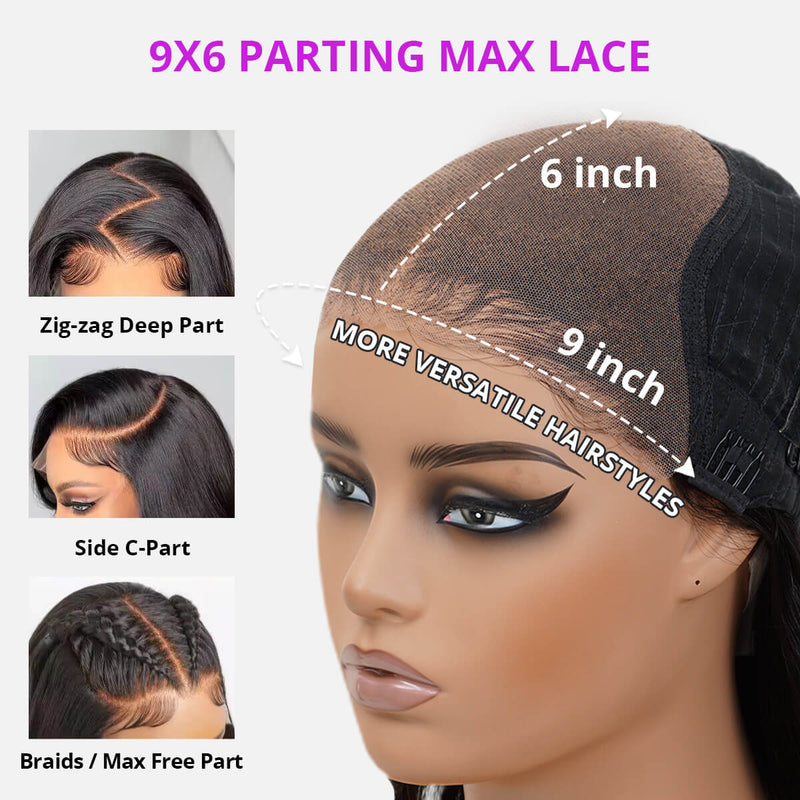 9x6/7x5 Closure Pre-Cut HD Swiss Lace Lace Upgraded Hairline Glueless Wig - Kinky Straight