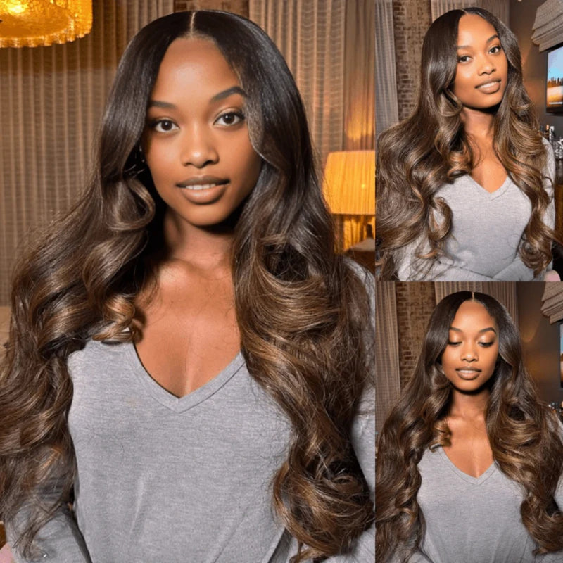 【Flash Sale】13x6 HD Lace Upgraded Pre-plucked 150%180%250% Highlight Color Wig - Body Wave Wavy