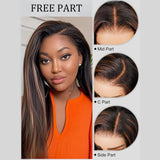 13x6 HD Lace Upgraded Hairline Pre-plucked Highlight Color 150%180%250% Wig - Kinky Straight