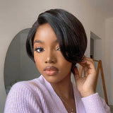 【Crazy】13x6 HD/Transparent Lace Front Pixie Cut Human Hair Wig - Styled Short Bob