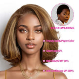 【Crazy】13x6 Transparent Lace Front Pre-plucked Hairline 200% Density Wig - Styled Bob