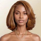 【Crazy】13x6 Transparent Lace Front Pre-plucked Hairline 200% Density Wig - Styled Bob
