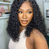 【Crazy】Full Lace HD/TRANSPARENT LACE PRE-PLUCKED HUMAN HAIR WIGS WITH Invisible Strap - BURMESE CURLY
