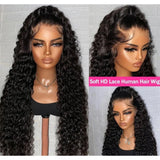Black voluminous curly human hair ear tap wig with soft hd lace front and fitted cap ear design