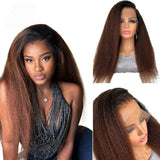 【Crazy Sale】Bye~Bye~KNOTS HD Lace 13x4 Full Frontal Pre-plucked Ombre Color Wig - Kinky Straight