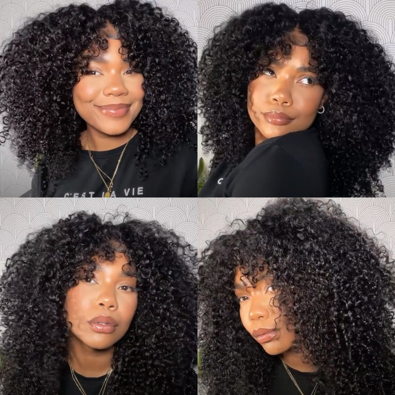 【Flash Sale】4x4/13x4 Transparent Lace Front Pre-plucked Hairline 250% Density Bob Wig - Jerry Curly