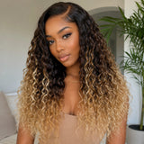 "3D DOME CAP" 9x6 HD Lace Upgraded Hairline Ombre Color Wig with Drawstring - Water  Wave