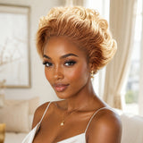 [50% OFF]HALF PRICE ///  13x4 Transparent Lace Ombre Blonde Wig - Curl Bob