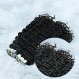 Deep Wave Seamless Tape In Extension 100%  Virgin Human Hair