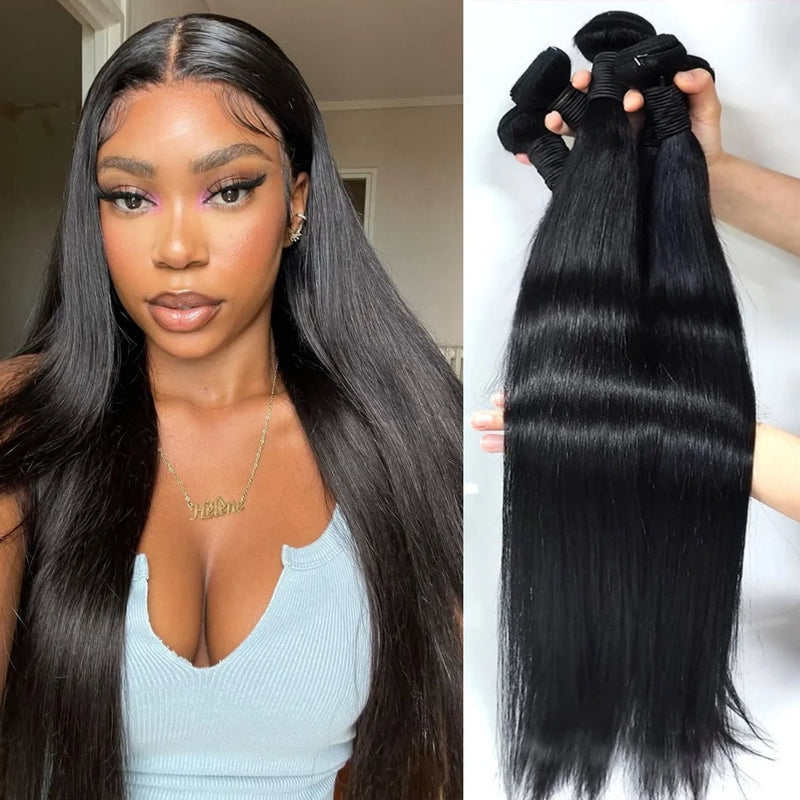 High Quality Virgin Human Hair Bundles - Straight