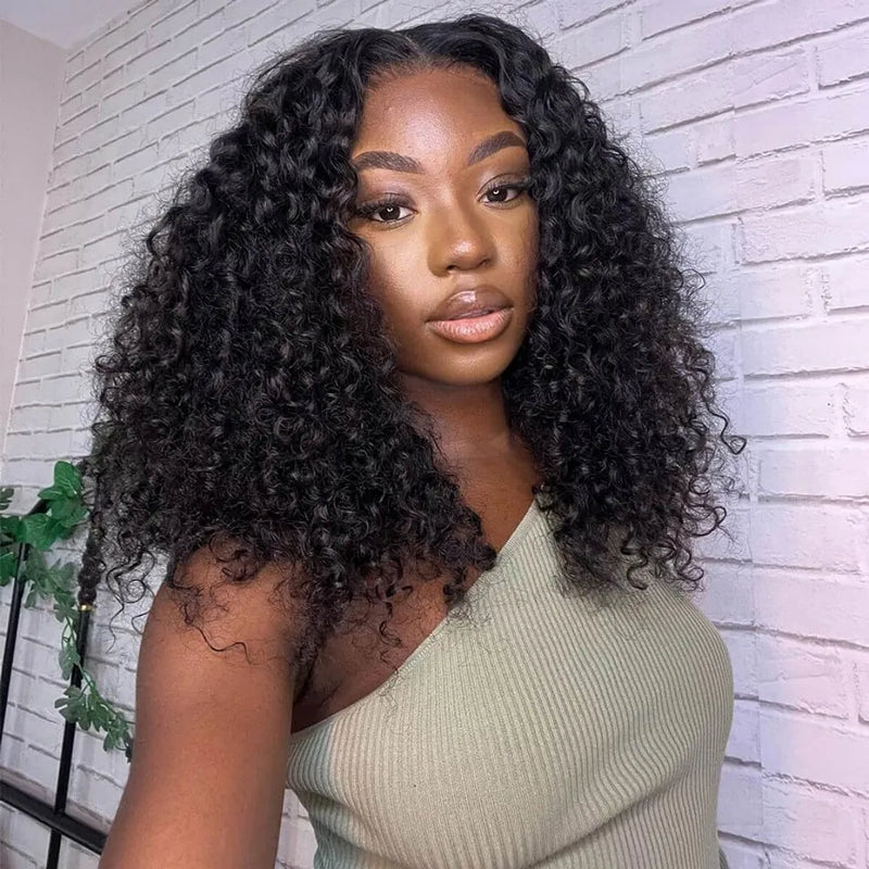 360 Transparent lace Human Hair Wig - Curly Bob