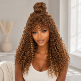 【Flash Sale】4x4 Transparent Lace Front Pre-plucked Highlight Color 250% Density Wig - Curly