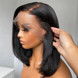 【Flash Sale】13x6 HD Lace Front 250% Pre-plucked Hide Lace+ Hide Knots Wig -  Silky Straight Bob