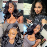 Black wavy hair extensions with lace upgraded hairline and deep side part 13x6 hd lace pre-plucked wig