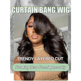 【Flash Sale】13x6 HD Lace Upgraded Hairline Pre-plucked 150%180% Wig - Body Wave Wavy with Curtain Bang