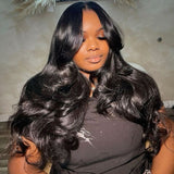 【Flash Sale】13x6 HD Lace Upgraded Hairline Pre-plucked 150%180% Wig - Body Wave Wavy with Curtain Bang