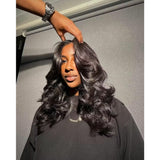 【Flash Sale】13x6 HD Lace Upgraded Hairline Pre-plucked 150%180% Wig - Body Wave Wavy with Curtain Bang