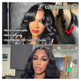 【Flash Sale】13x6 HD Lace Upgraded Hairline Pre-plucked 150%180% Wig - Body Wave Wavy with Curtain Bang