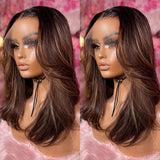 【Flash Sale】13x6 HD Lace Upgraded Pre-plucked Hairline Highlight Color 150% 180% Wig - Wavy Bob