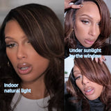 【Flash Sale】13x6 HD Lace Upgraded Pre-plucked Hairline Highlight Color 150% 180% Wig - Wavy Bob