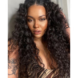Bouncy loose wave black wig with 13x6 transparent lace front and pre-plucked hairline in natural sheen curls