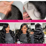 【Flash Sale】13x6 Transparent Lace Front Pre-plucked Hairline 250% Density Wig - Body Wave Wavy
