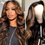 【Flash Sale】13x6 Transparent Lace Front Pre-plucked Hairline 250% Density Highlight Color Wig - Body Wave Wavy