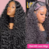 【Flash Sale】13x6 Transparent Lace Front Pre-plucked Hairline 250% Density Wig - Deep Wave