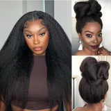 【Flash Sale】360 Transparent Lace Pre-plucked Hairline 250% Density Wig with Invisible Strap - Kinky Straight