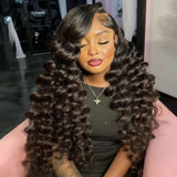 【Flash Sale】360 Transparent Lace Pre-plucked Hairline 250% Density Wig with Invisible Strap - Deep Loose Wave