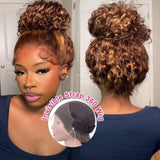 【Flash Sale】360 Transparent Lace Pre-plucked Hairline 250% Density Highlight Color Wig with Invisible Strap - Water Wave