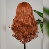 【Flash Sale】4x4 Transparent Lace Front 250% Density Burnt Orange Color Wig - Body Wave Wavy