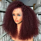 【Flash Sale】4x4 Transparent Lace Front Pre-plucked Hairline 250% Density Bob Wig - Afro Kinky Curly