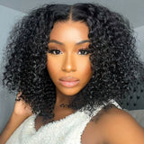 【Flash Sale】4x4 Transparent Lace Front Pre-plucked Hairline 250% Density Bob Wig - Curly