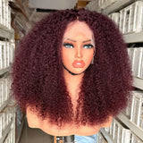 【Flash Sale】4x4 Transparent Lace Front Pre-plucked Hairline 250% Density Bob Wig - Afro Kinky Curly
