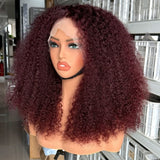 【Flash Sale】4x4 Transparent Lace Front Pre-plucked Hairline 250% Density Bob Wig - Afro Kinky Curly