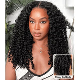 【Flash Sale】4x4 Transparent Lace Front Pre-plucked Hairline 250% Density Wig - Curly with Finger-Coil Ends