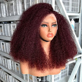 【Flash Sale】4x4 Transparent Lace Front Pre-plucked Hairline 250% Density Bob Wig - Afro Kinky Curly