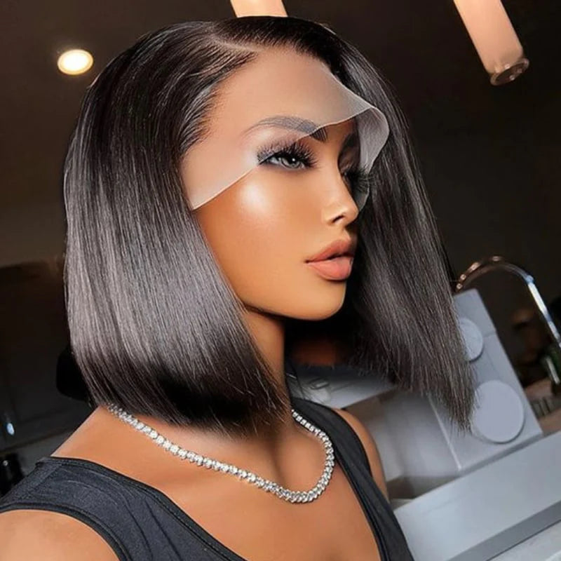 Hazel Full Lace Transparent Lace Human Hair Wig - Straight Bob