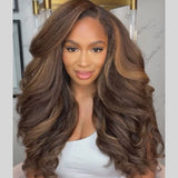 【Flash Sale】HD Lace 13x6 Fitted Cap Ear Tap Highlight 250% Density Wig - Kinky Wave/Straight