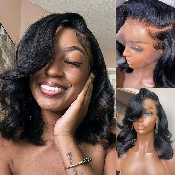 Flora Body Wave Short Bob Wig  360 Lace Front Human Hair Wigs