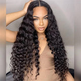 Full lace hd swiss lace upgraded pre-plucked black voluminous body wave human hair wig with natural lace front