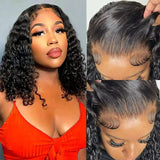 Full lace hd swiss lace upgraded black curly hair extension with natural lace front and pre-plucked baby hairs for blend