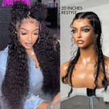 Black 20-inch full lace hd swiss lace upgraded pre-plucked human hair wig with natural part and voluminous curls