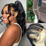 Full Lace HD/TRANSPARENT LACE PRE-PLUCKED HUMAN HAIR WIGS WIT Invisible Strap - BODY WAVE