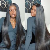 Full Lace HD/TRANSPARENT LACE PRE-PLUCKED HUMAN HAIR WIGS WITH Invisible Strap - STRAIGHT